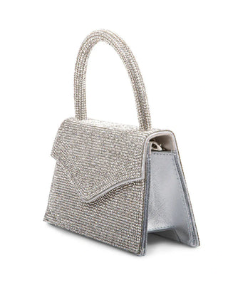 Top handle Flap Over Sparkly Clutch Bag