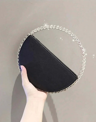 Diamond Encrusted Round Rhinestone Clutch Bag