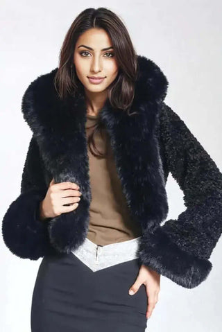 Super Soft Plush Hooded Cropped Faux Fur Jacket