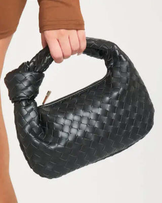 Top Handle Woven Knot Tie Handbag