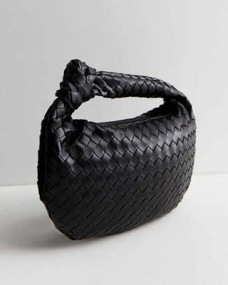 Top Handle Woven Braided Mini Handbag