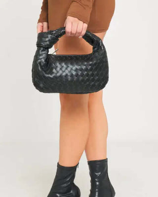 Top Handle Woven Knot Tie Handbag