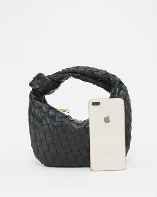 Top Handle Woven Braided Mini Handbag