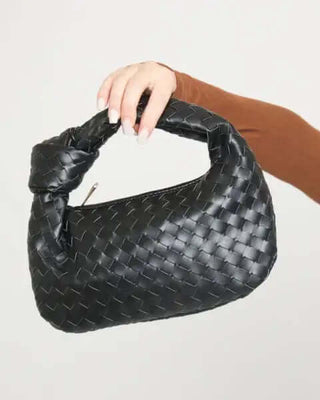 Top Handle Woven Braided Mini Handbag