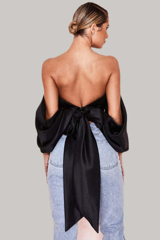 Backless Waterfall Steeves Off Shoulder Corset Top