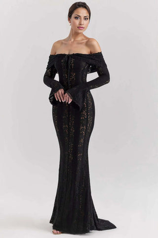 JULIANA Off Shoulder Lace Maxi Dress