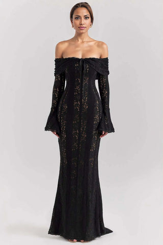 JULIANA Off Shoulder Lace Maxi Dress