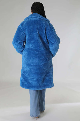 Plush Oversize Wide Lapel Faux Fur Teddy Coat