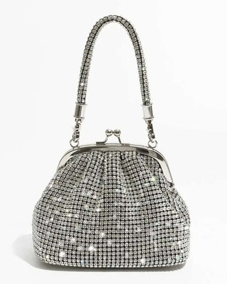 Top Handle Sparkly Rhinestone Clutch Bag