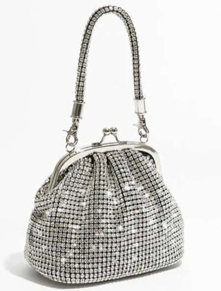 Top Handle Sparkly Rhinestone Clutch Bag