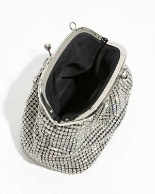 Top Handle Sparkly Rhinestone Clutch Bag