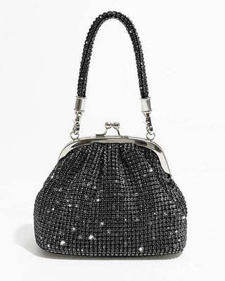 Top Handle Sparkly Rhinestone Clutch Bag