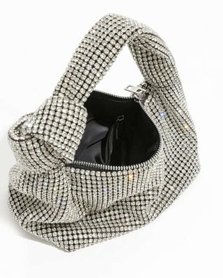 Knot Tie Handle Sparkly Rhinestone Mini Bag